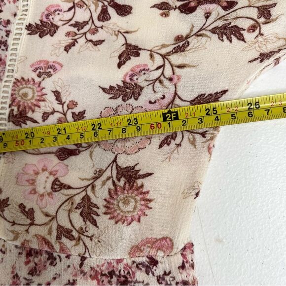 Knox Rose Floral Ditsy Print Boho Dusty Rose Popover Shift Dress Women Large - Picture 9 of 11